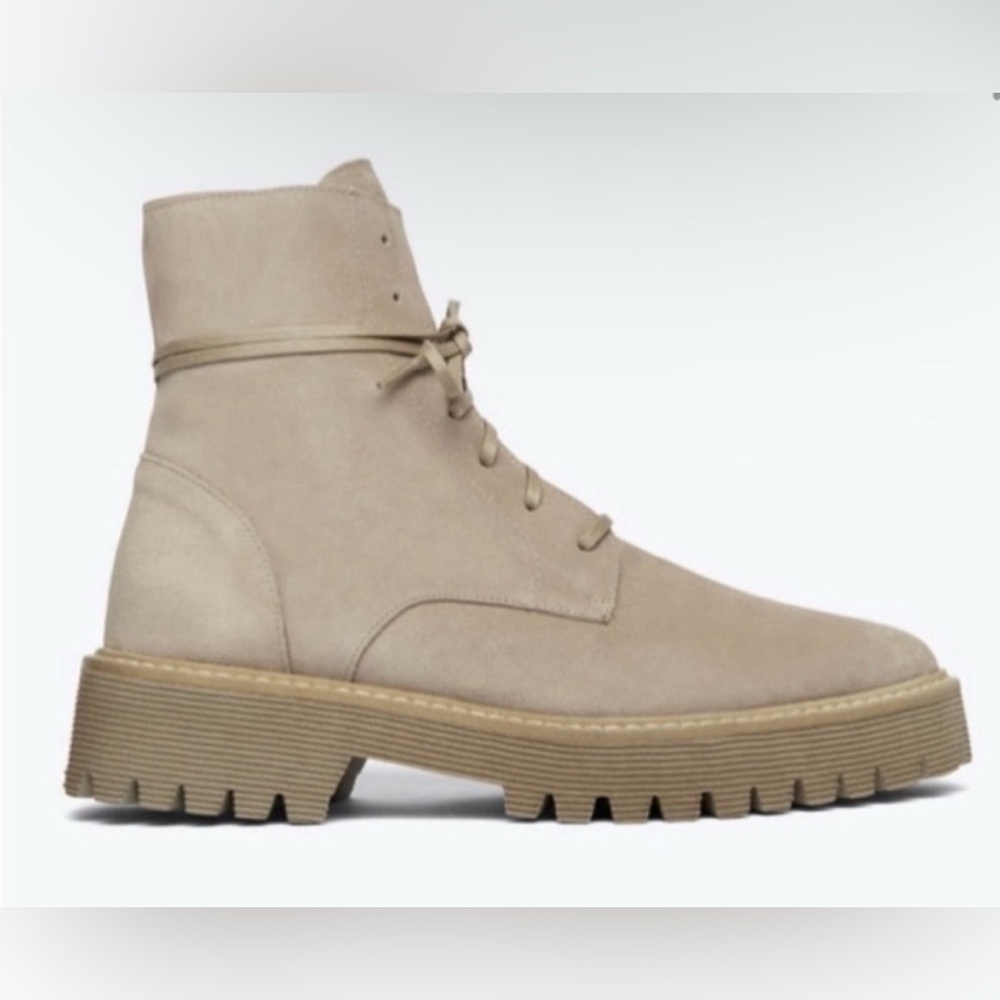 Emi Waterproof Suede Lace Up Combat Boot, Size 11